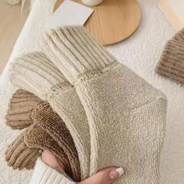Women's Cozy Knit Socks – 5-Pair Neutral Color Set