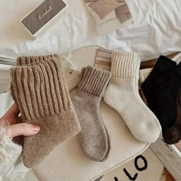 Women's Cozy Knit Socks – 5-Pair Neutral Color Set
