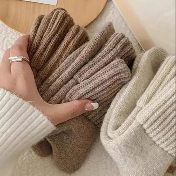 Women's Cozy Knit Socks – 5-Pair Neutral Color Set
