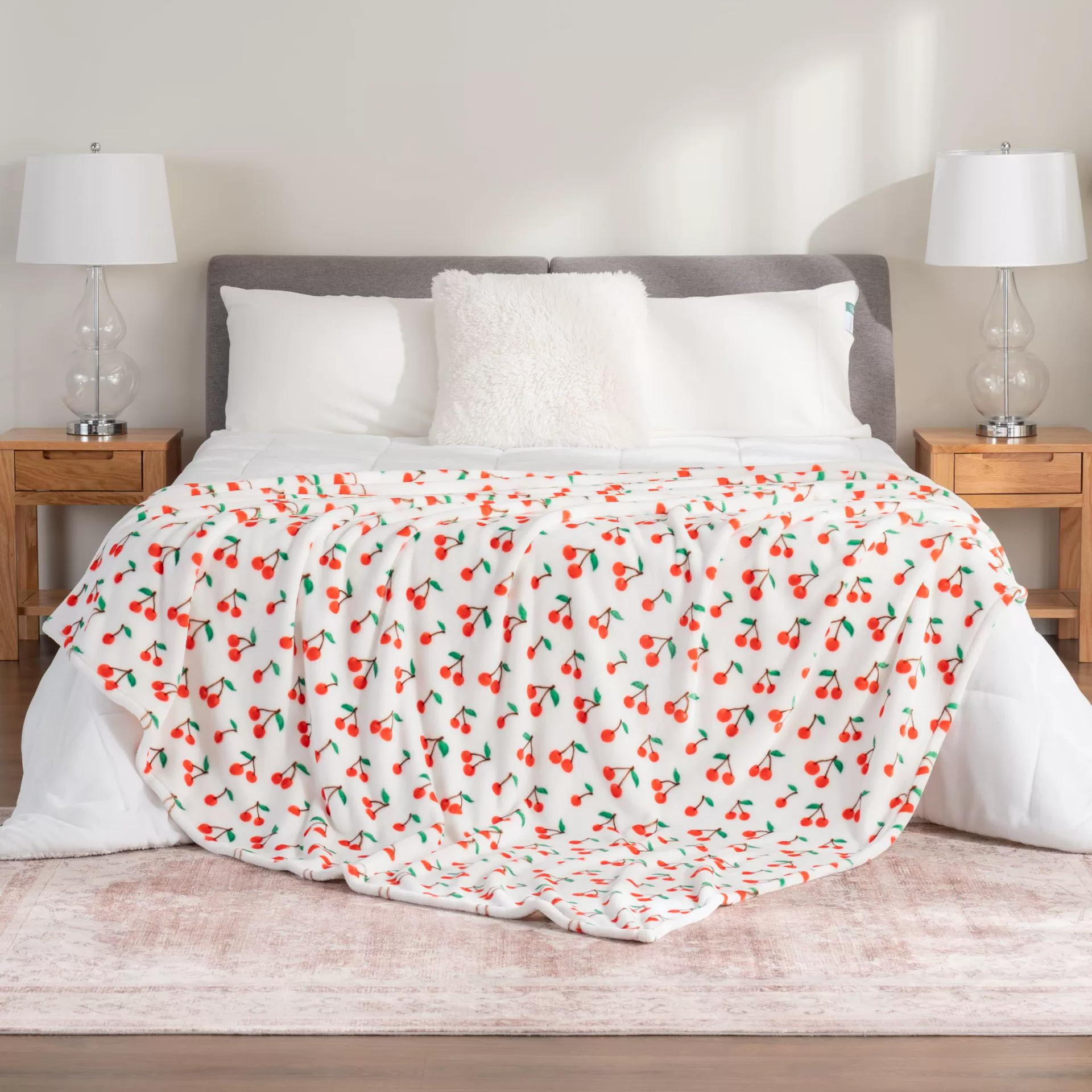 Velvetsoft Floral Throw Plush Blankets