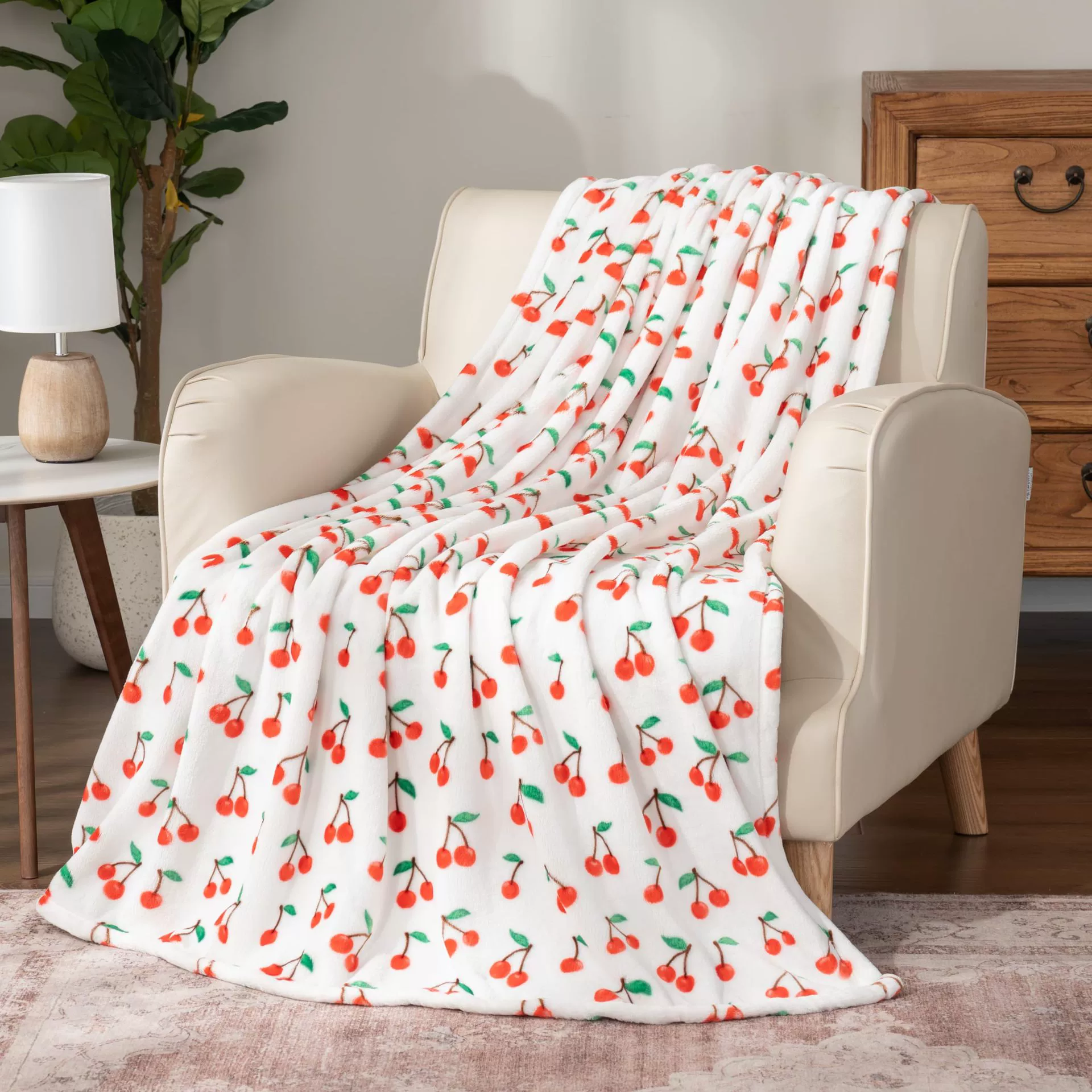 Velvetsoft Floral Throw Plush Blankets
