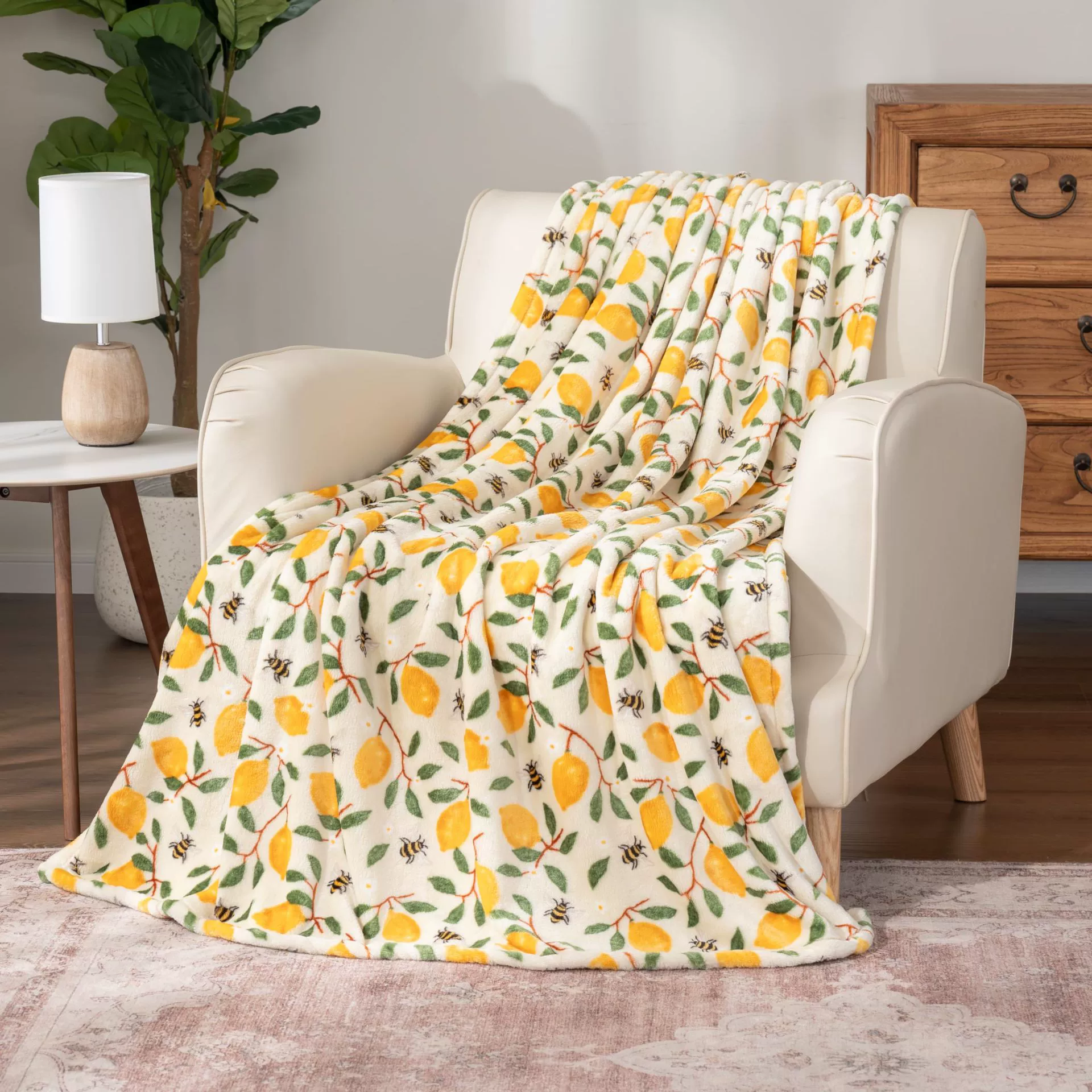 Velvetsoft Floral Throw Plush Blankets