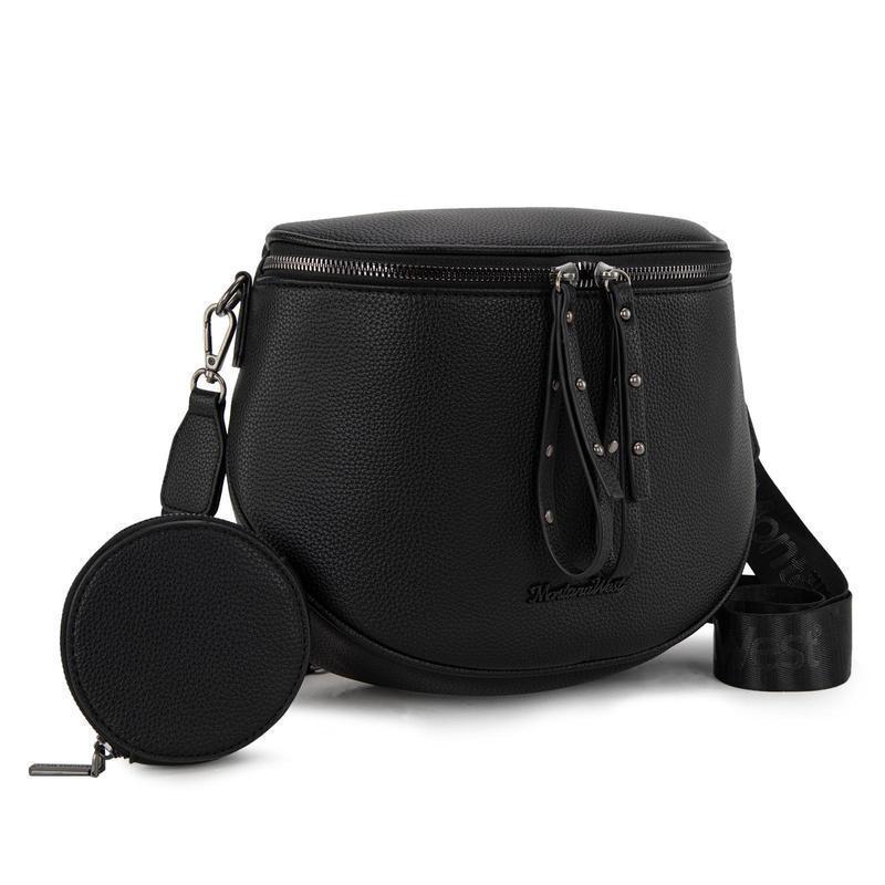 West Large Fanny Pack Crossbody Sling Bags  with Adjustable Strap and Coin Purse