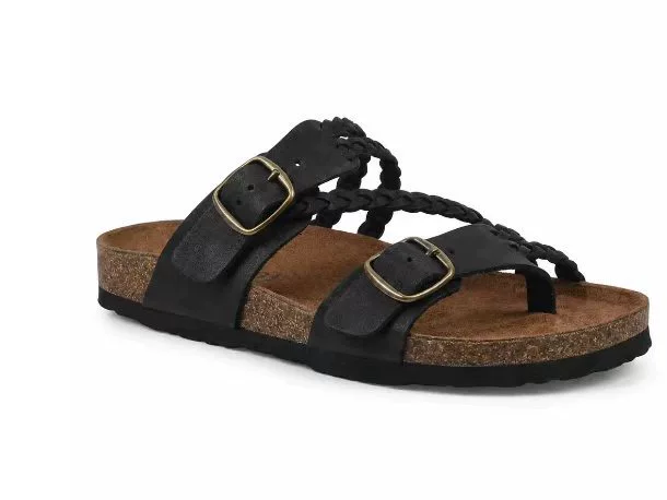 Braided Leather Flat Sandals