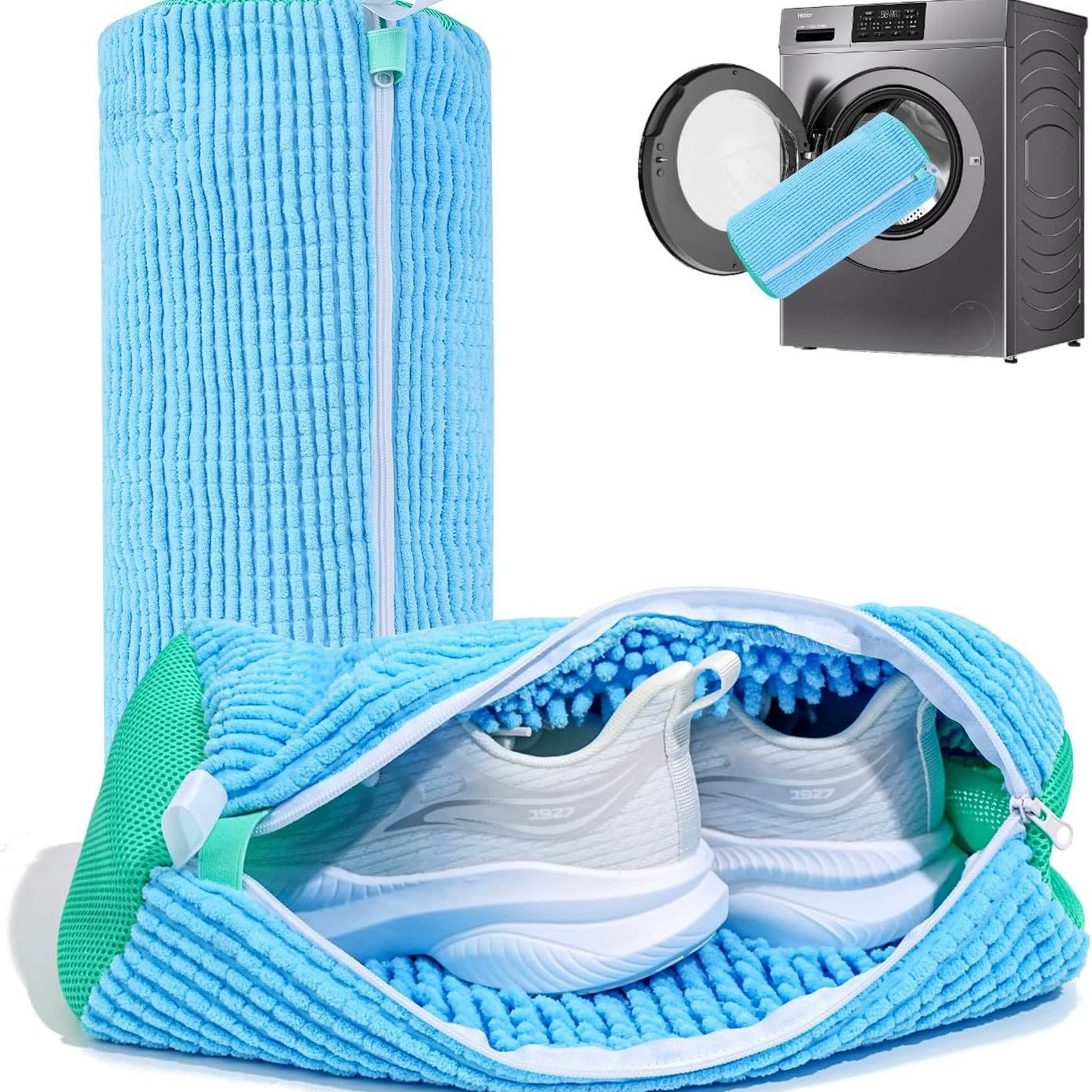 Laundry Shoe Washing Bag for Washing Machine - Protect Your Footwear during the Wash Accessories shoe washing,Mesh Accessory mesh laundry Grey