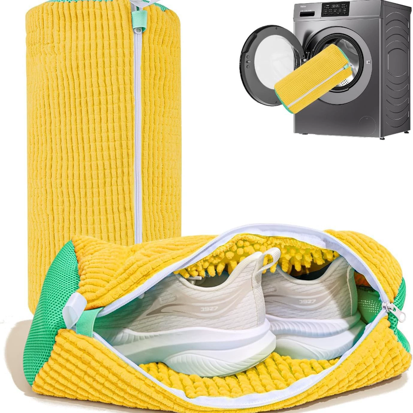 Laundry Shoe Washing Bag for Washing Machine - Protect Your Footwear during the Wash Accessories shoe washing,Mesh Accessory mesh laundry Grey