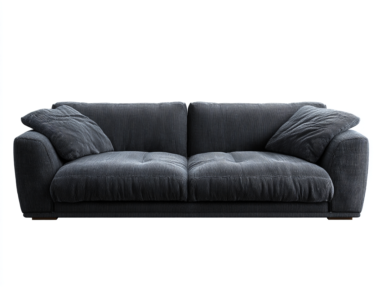 Sofás 2 plazas de tela de pana gris oscuro 185x90x78 cm - diseño moderno para salón-Zavorasidecor