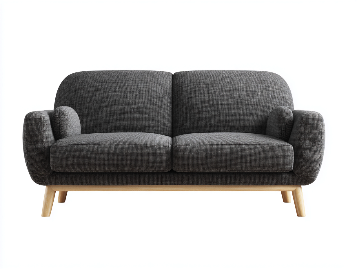 Sofá 2 plazas de tela 162x87x83 cm gris oscuro - para salón - estilo escandinavo-Zavorasidecor