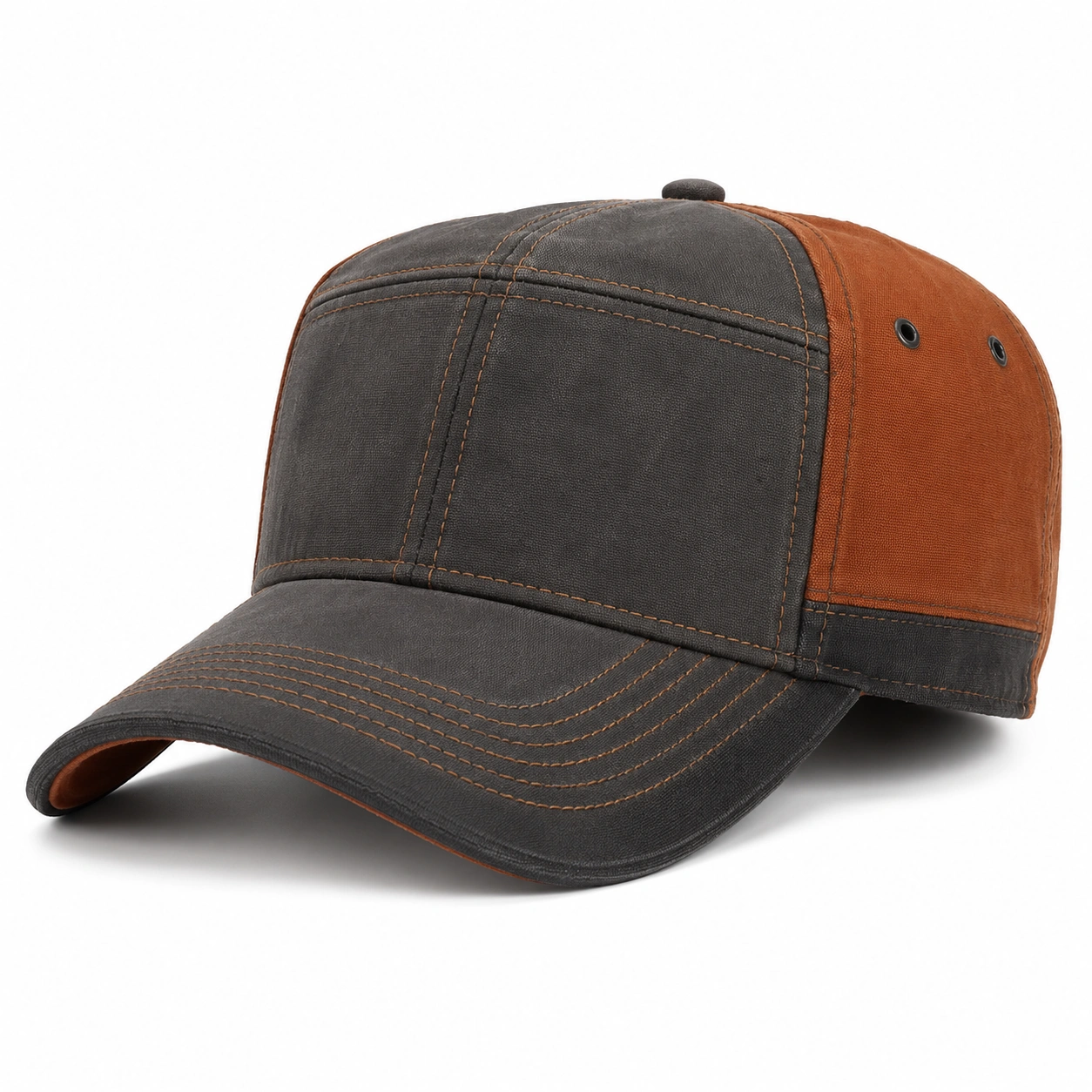 Casquette de Baseball Bicolore Gris et Marron Réglable-furndaxis