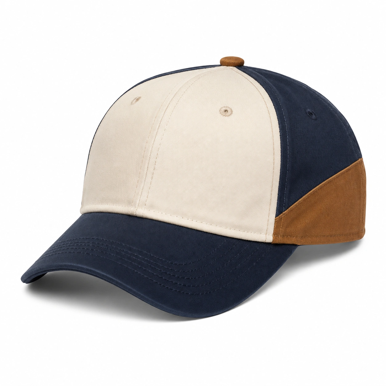 Casquette bicolore ajustable beige et bleu marine-furndaxis