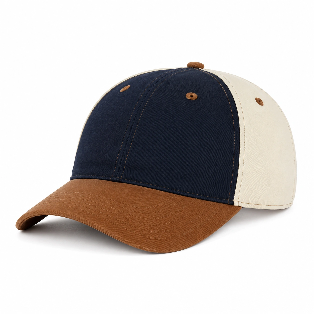 Casquette Bicolore Réglable Bleu Marine et Marron-furndaxis