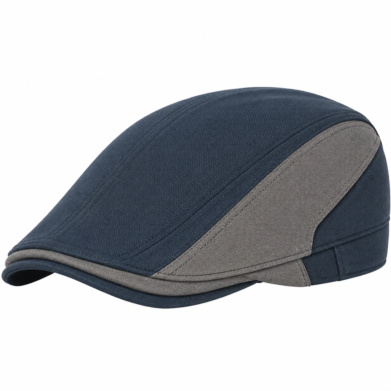 Casquette Plate Bicolore Bleu et Gris-furndaxis