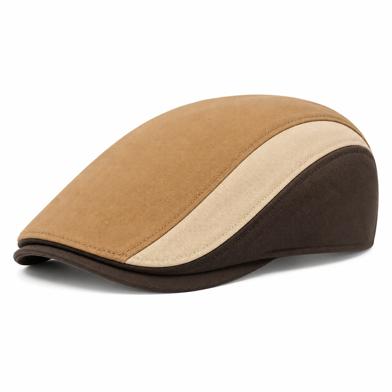 Casquette Plate Rétro - Marron, Beige, Chocolat-furndaxis