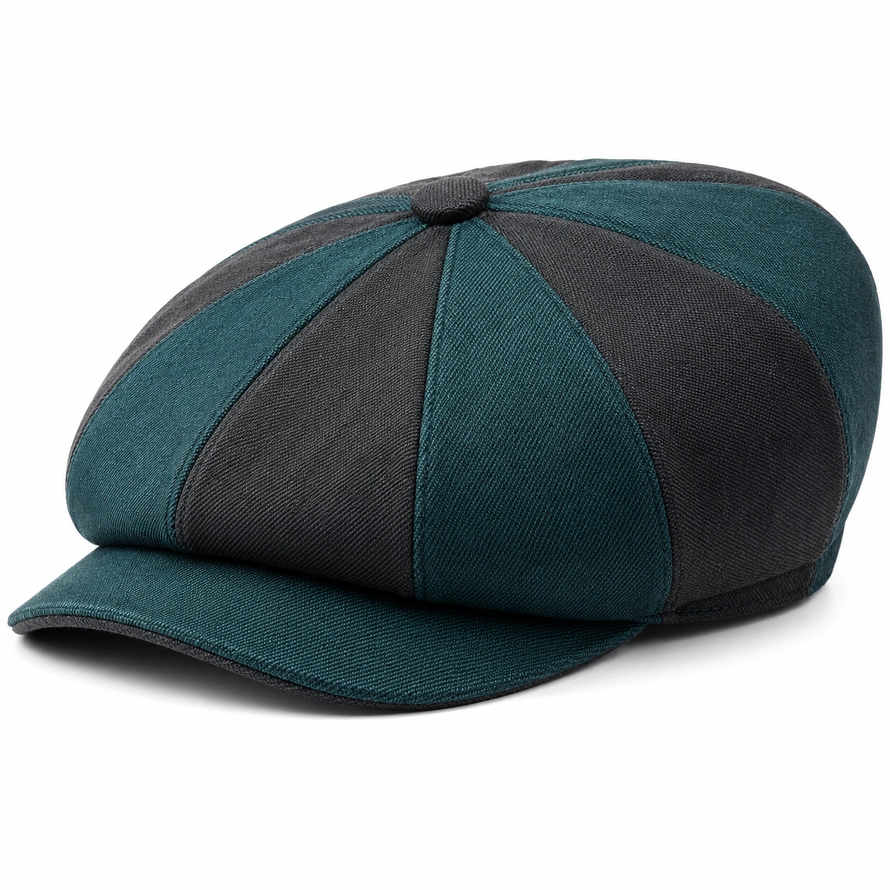 Casquette Gavroche Bicolore Vert et Gris-furndaxis