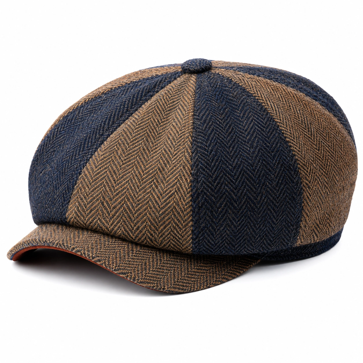 Casquette gavroche à chevrons marron et bleu-furndaxis