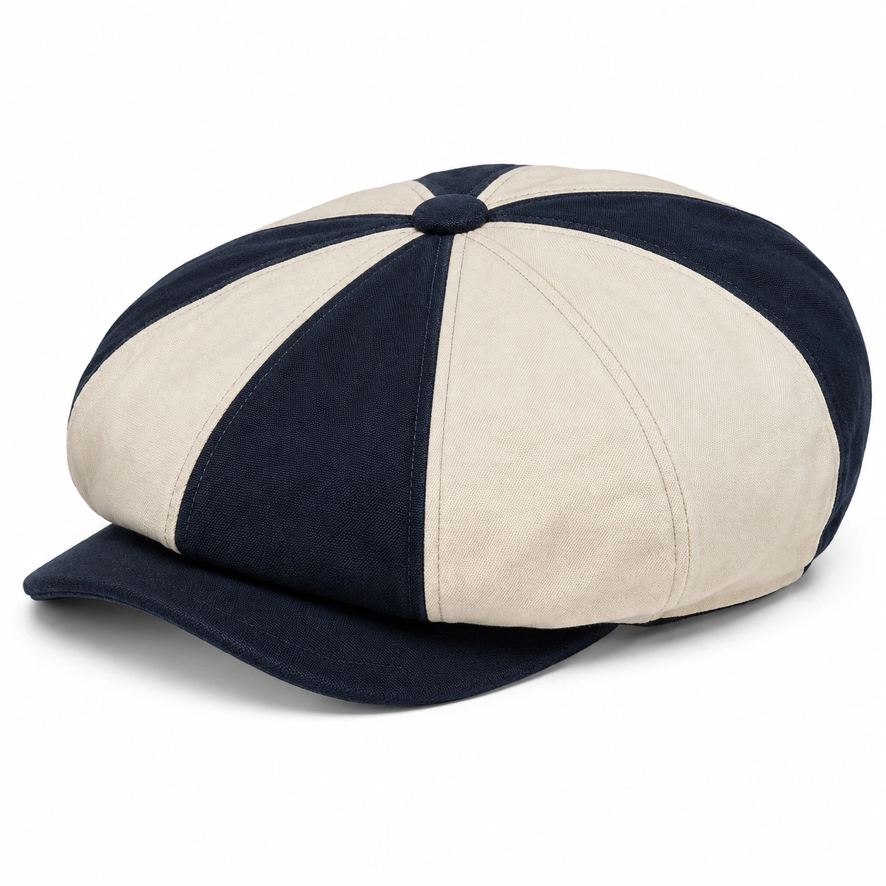 Casquette Gavroche Bleu et Beige Rayée-furndaxis