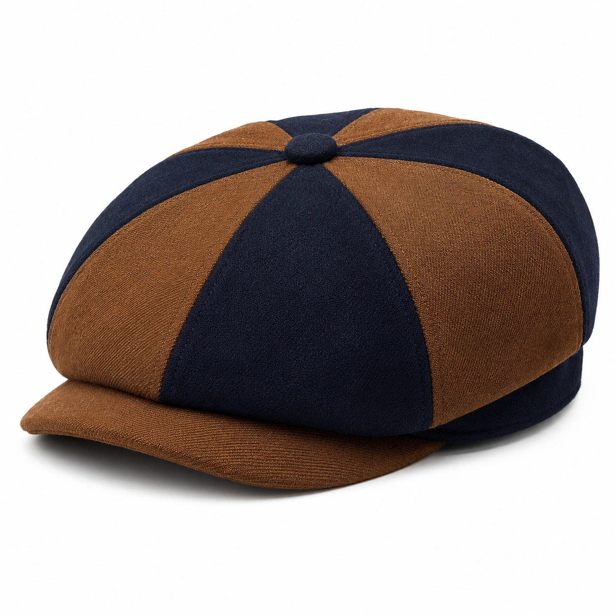 Casquette Gavroche Rétro Marine et Marron-furndaxis