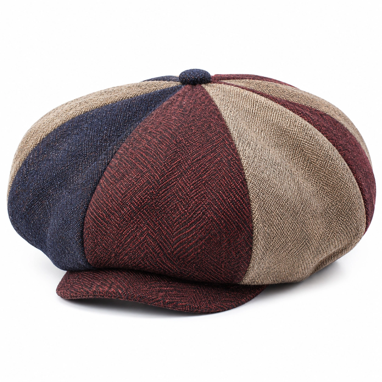 Casquette Gavroche Multicolore en Bleu, Rouge et Beige-furndaxis