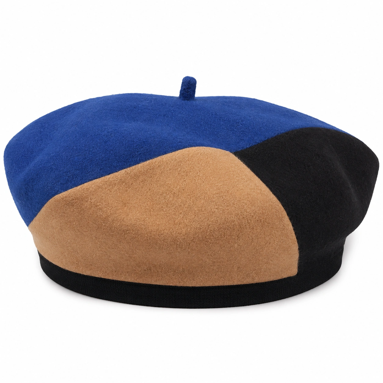 Béret en Laine Bleu/Noir/Beige-furndaxis