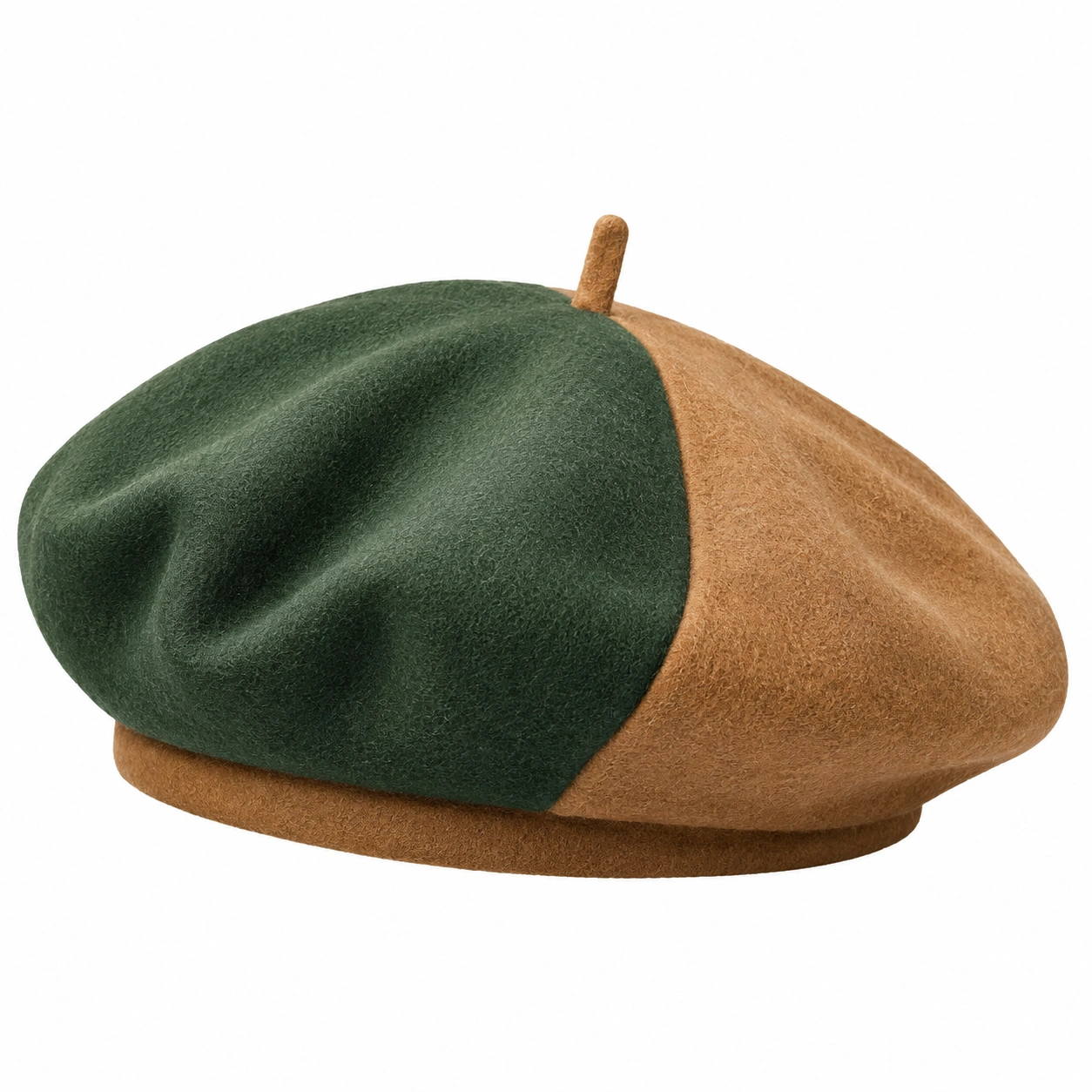 Béret Bicolore Vert et Brun Élégant-furndaxis