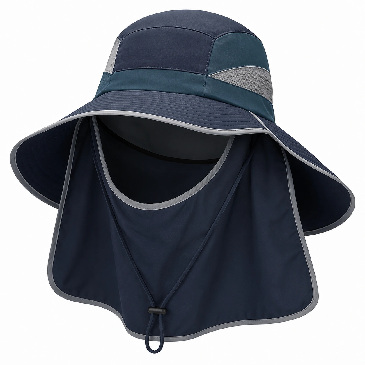 Chapeau Anti-UV Marine avec Cape Amovible-furndaxis