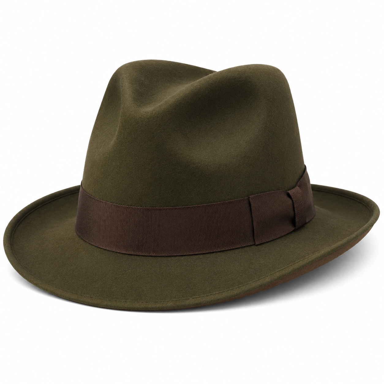 Chapeau Fedora Vert avec Bande Marron-furndaxis