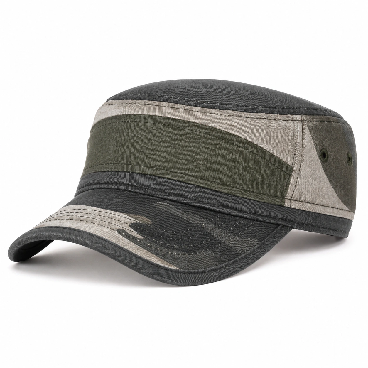 Casquette militaire camouflage kaki et gris-furndaxis
