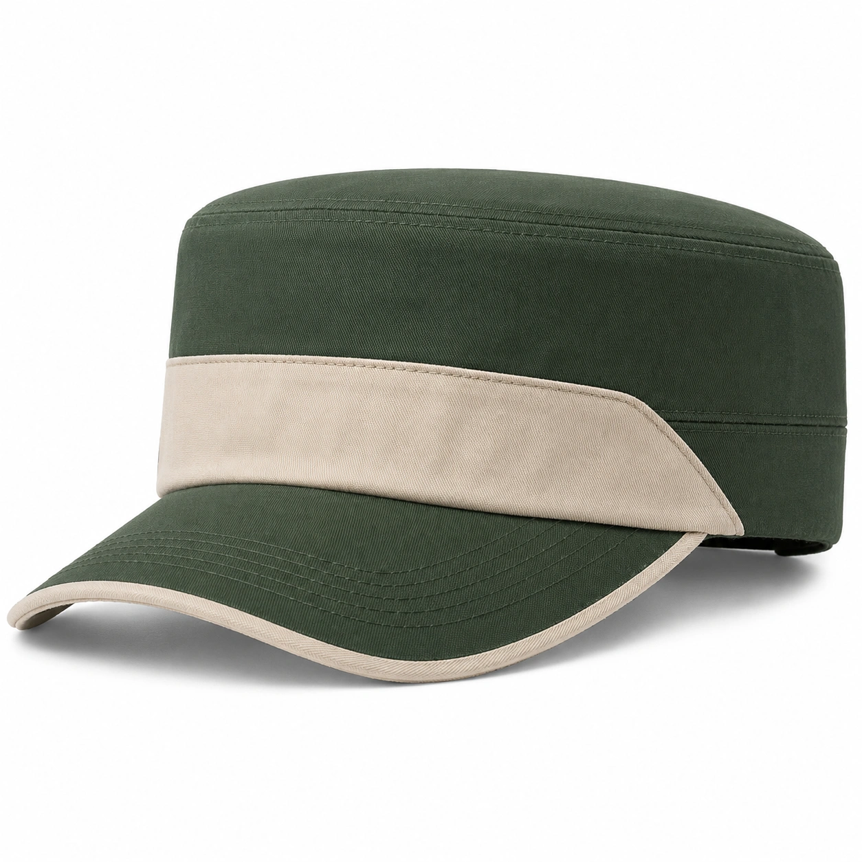 Casquette militaire unisexe ajustable kaki et beige-furndaxis