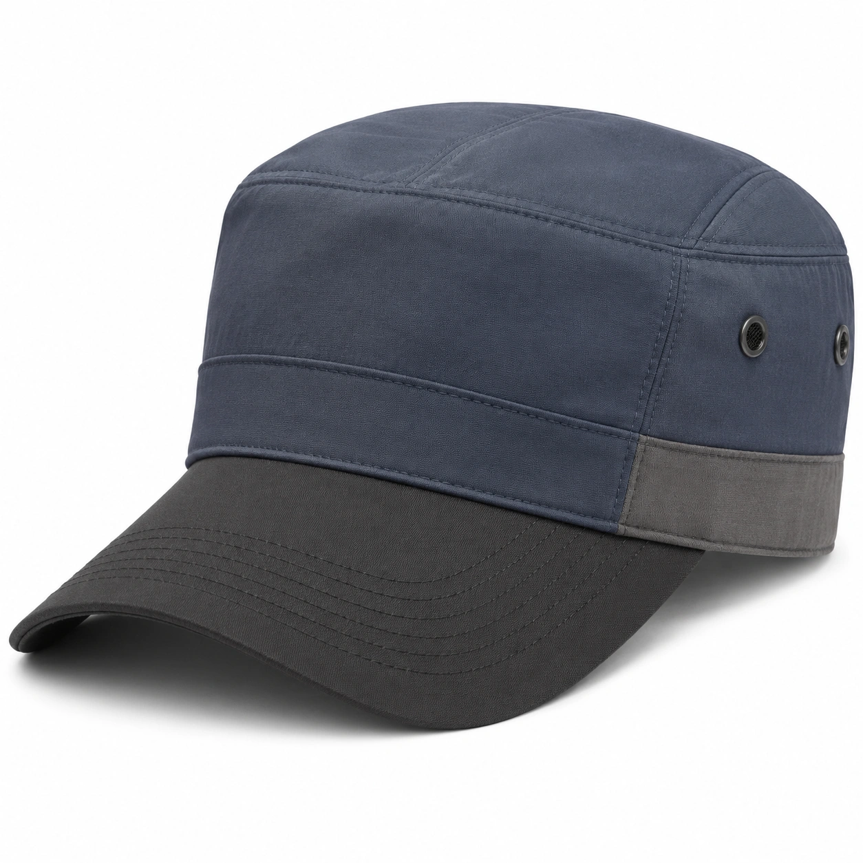 Casquette militaire bleue et grise avec visière incurvée-furndaxis