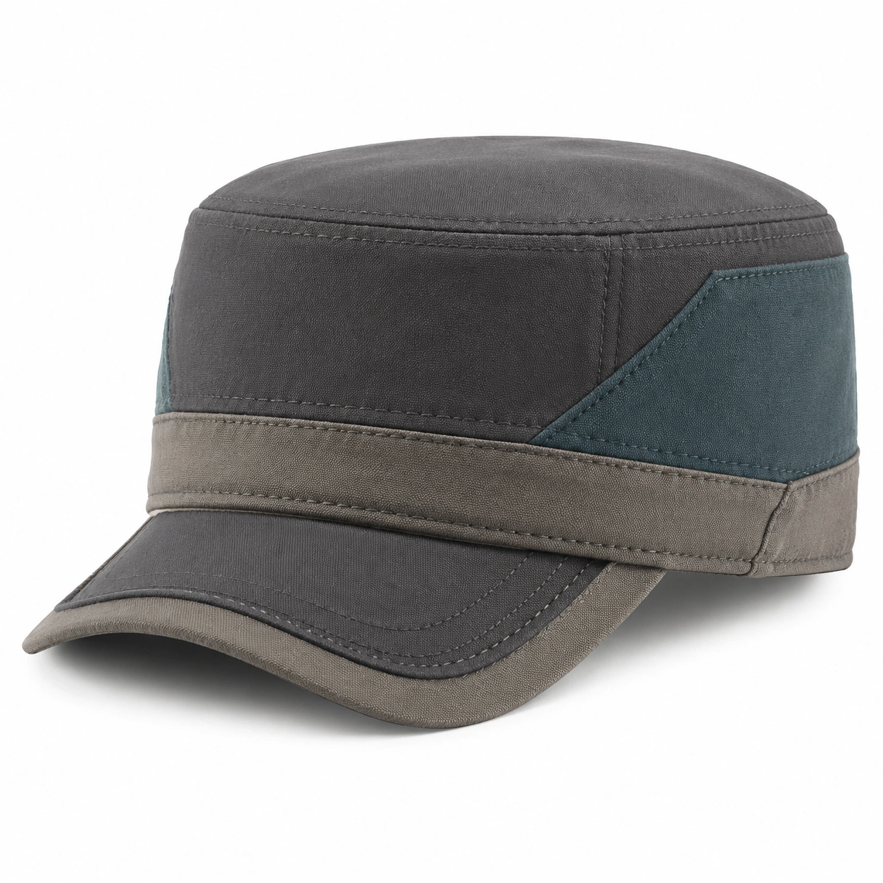 Casquette Militaire Ajustable Homme Gris et Bleu-furndaxis