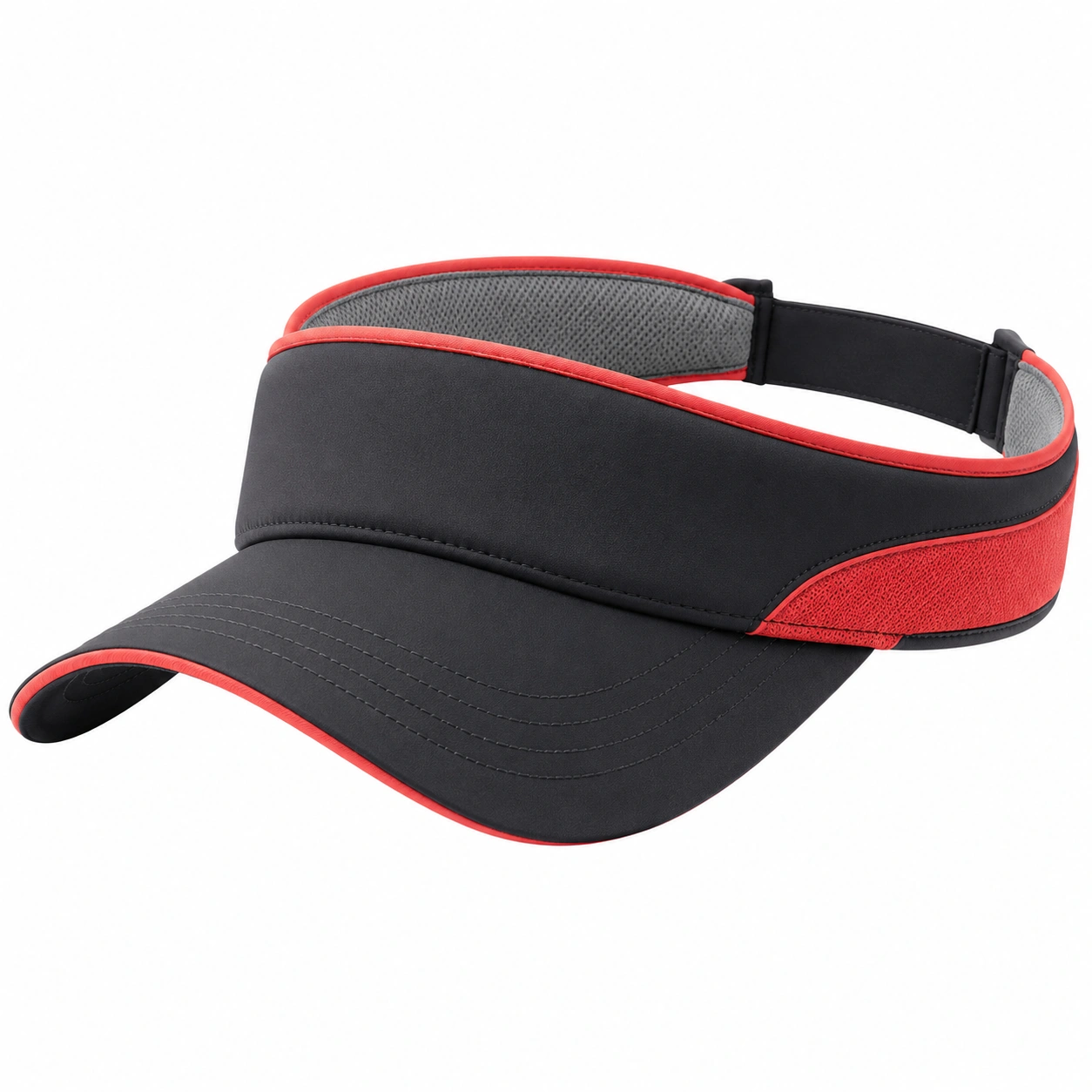 Visière de Sport Noire et Rouge Réglable-furndaxis