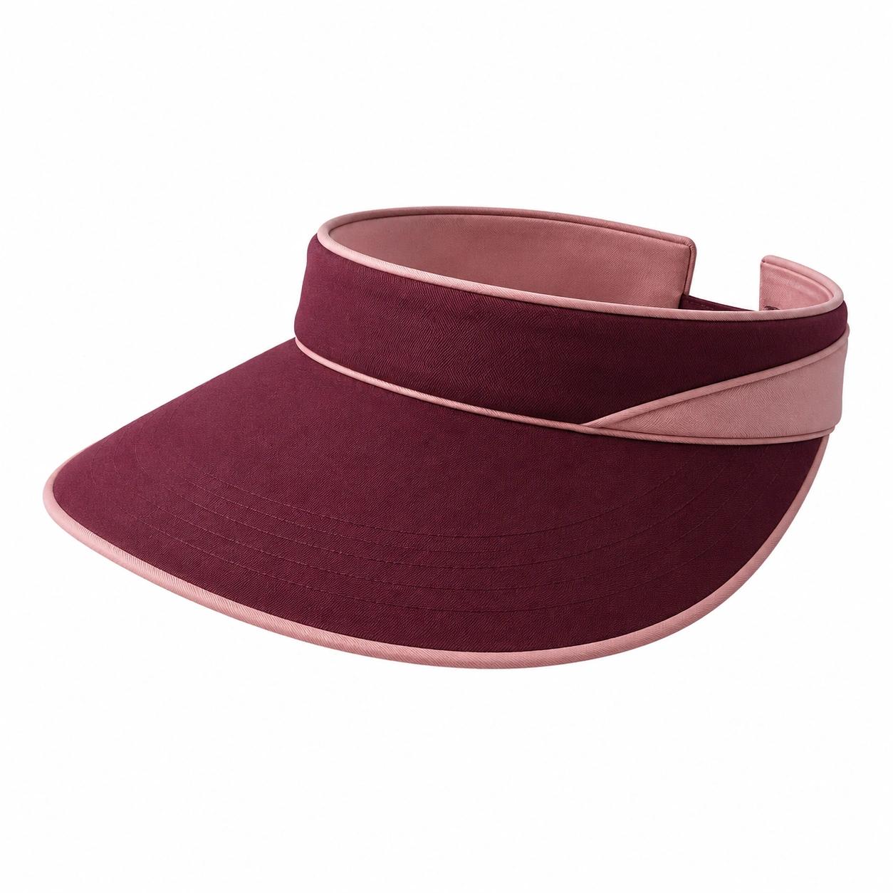 Visière de Soleil Bordeaux et Rose Ajustable pour Adultes-furndaxis