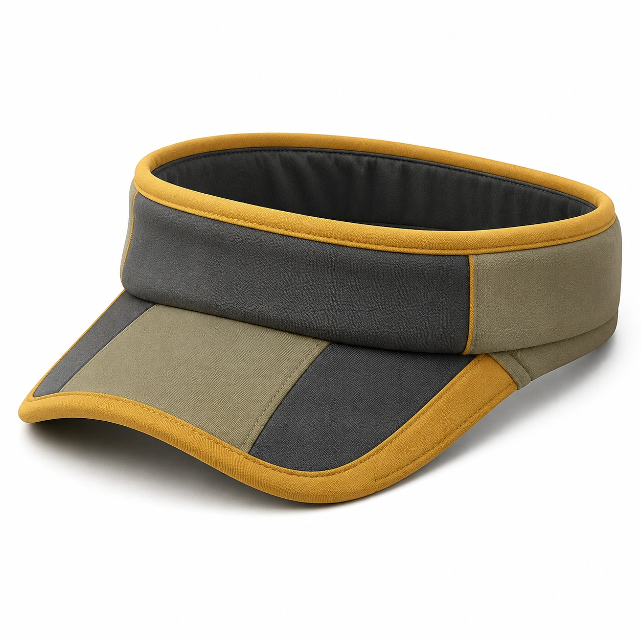 Visière de Sport Gris/Jaune avec Bord Incurvé-furndaxis