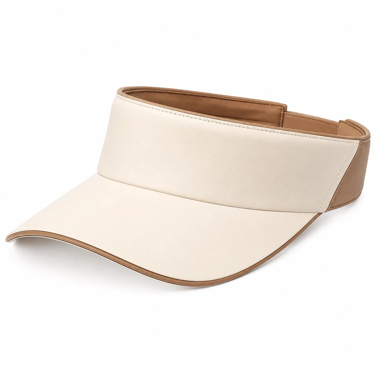 Visière de mode beige et marron pour adultes-furndaxis