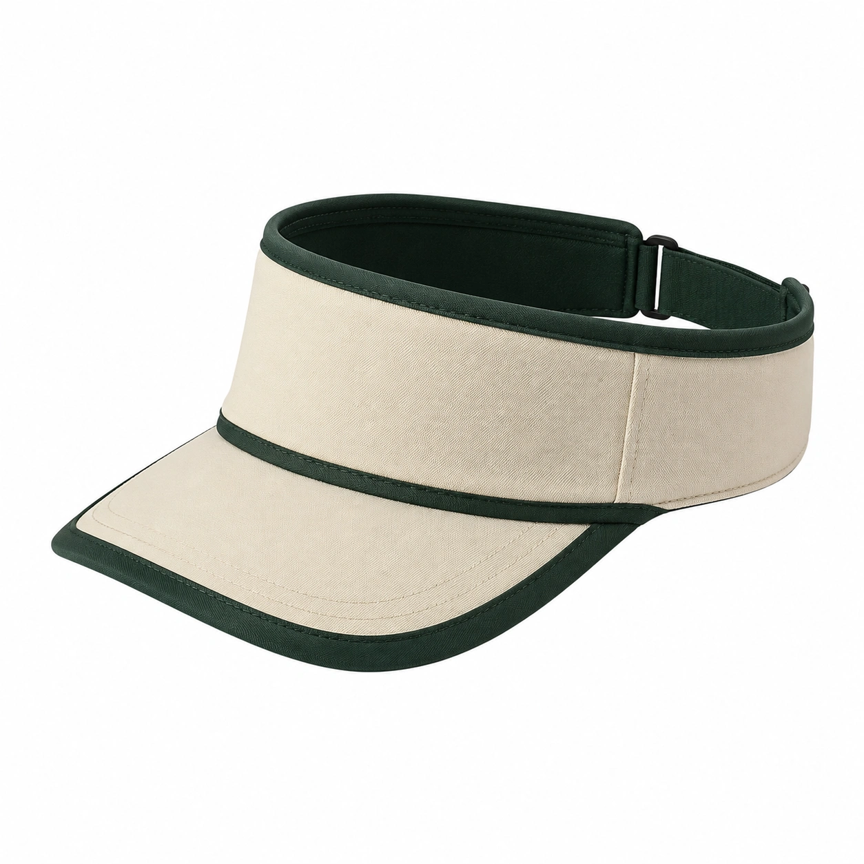 Visière de sport beige et verte ajustable-furndaxis