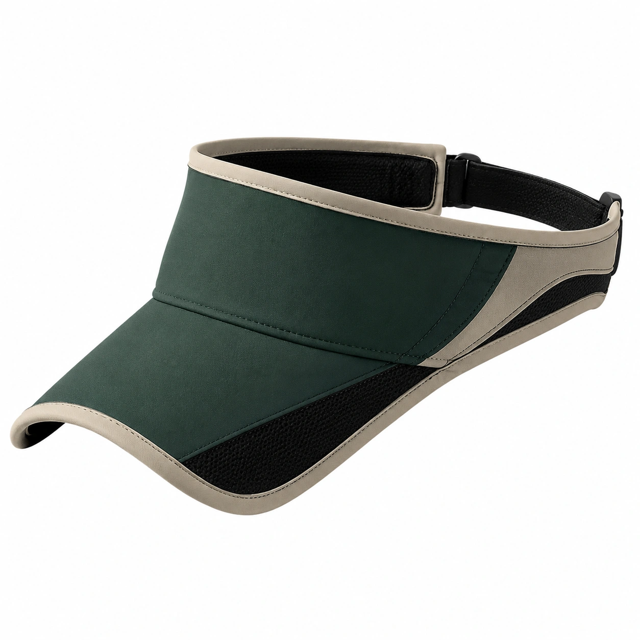 Visière de sport ajustable vert et beige-furndaxis