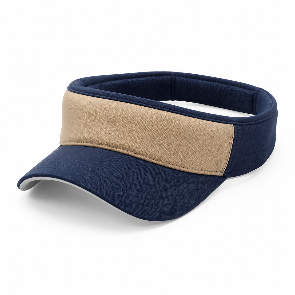 Visière de sport bicolore beige et bleu-furndaxis