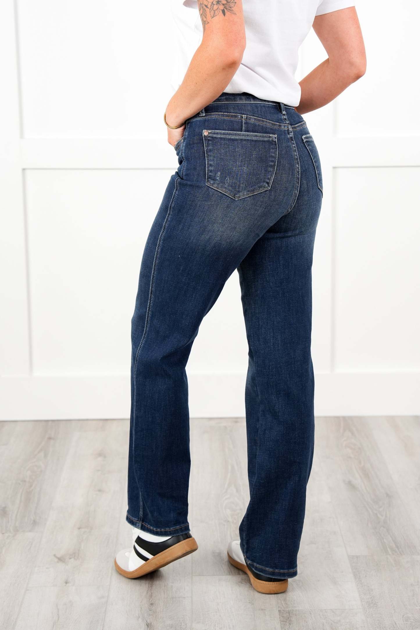 Restock! Judy Blue Dark Horse Black High Rise Black Tummy Control Classic Straight Leg Jeans