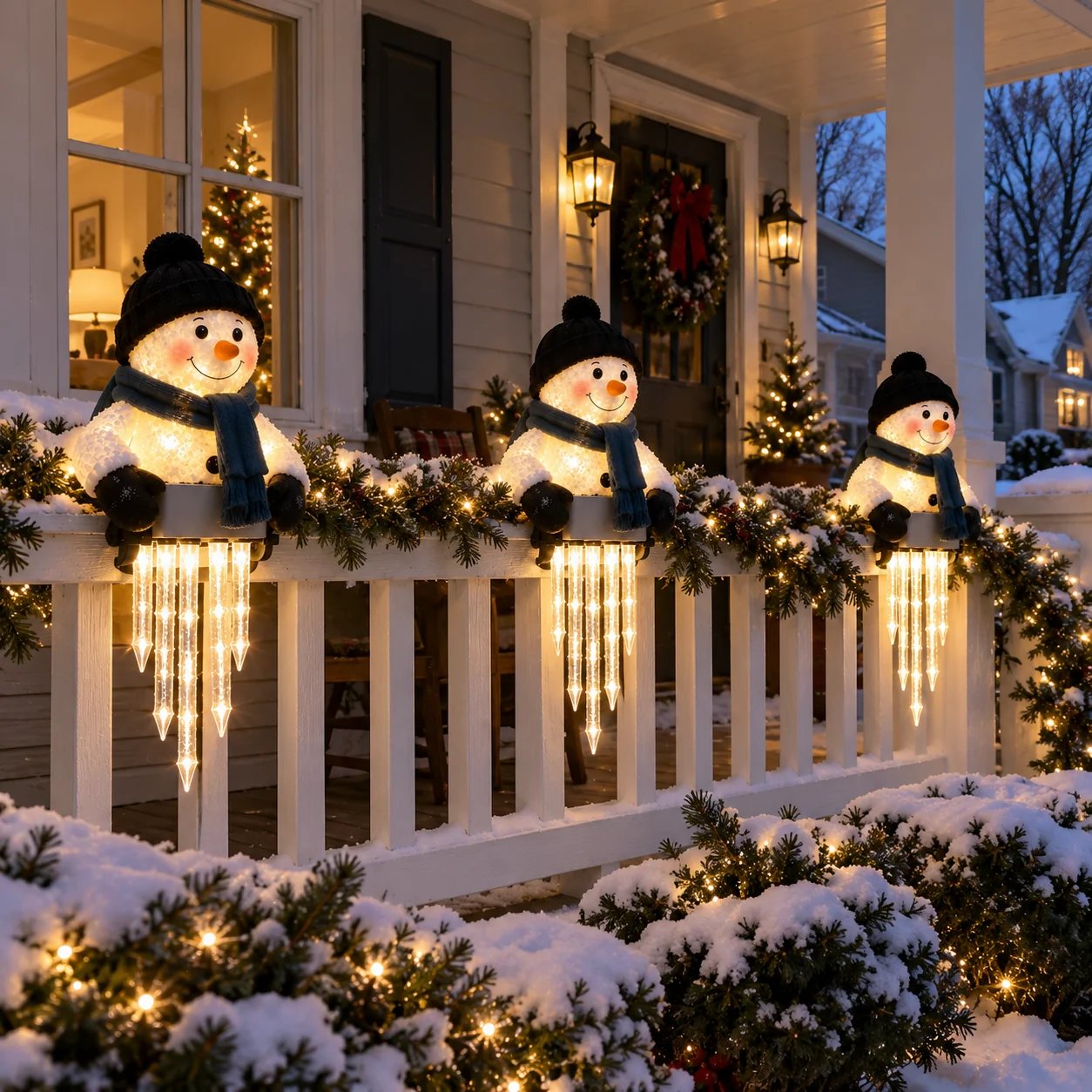 ☃️WinterGlow Snowman Icicle Light Decor
