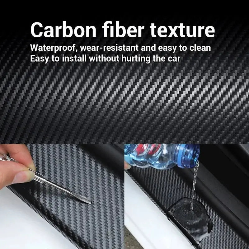 Protective film for car doors – scratch- and impact-resistant 3D carbon fibre vinyl film, self-adhesive backing