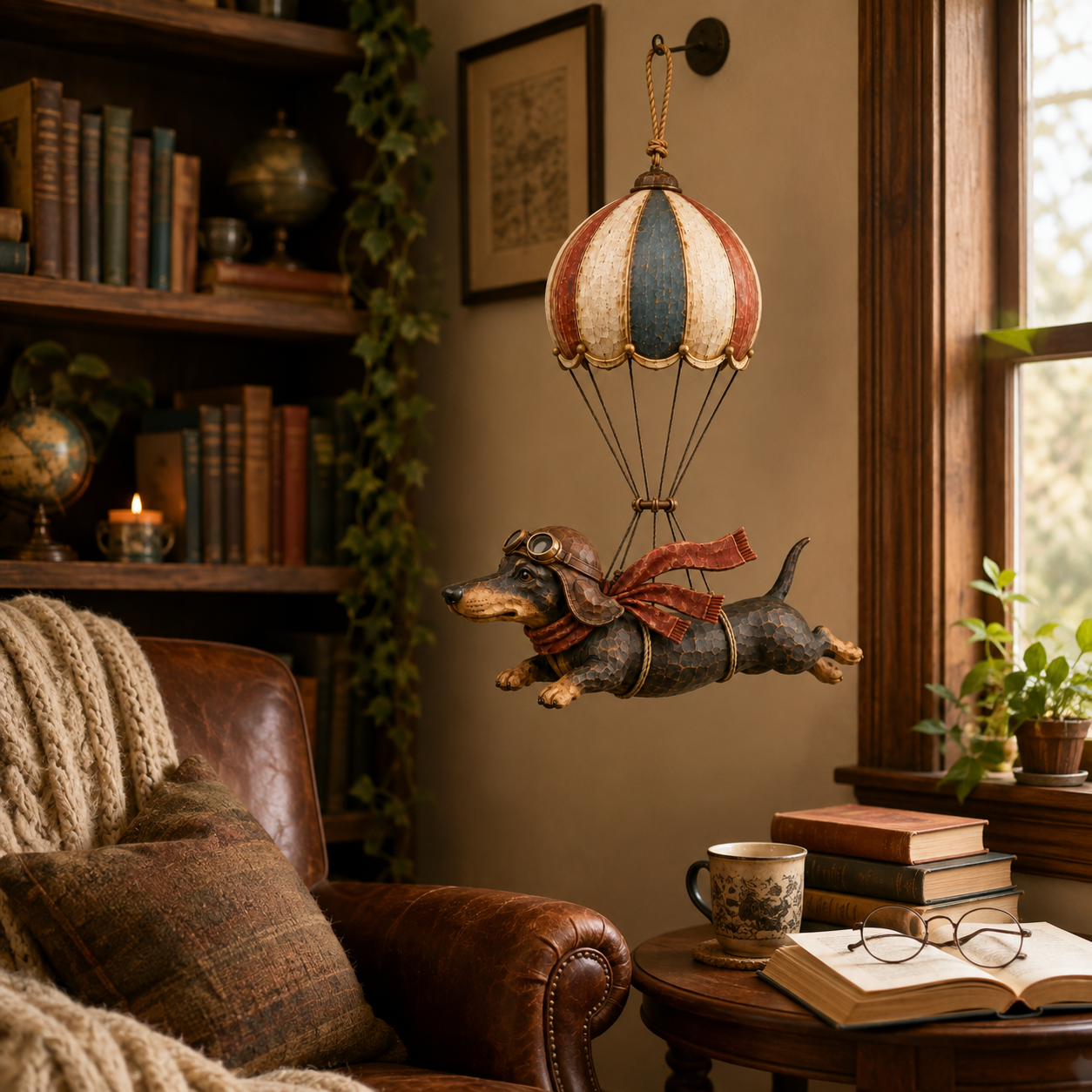 Flying dachshund gift idea for dog lovers