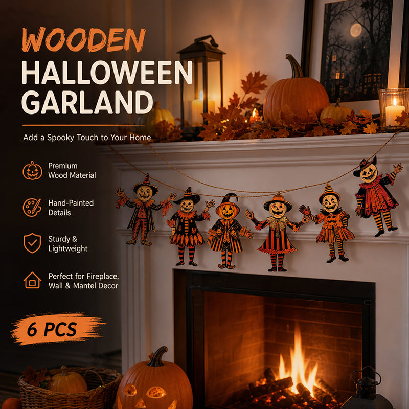 Halloween Decoration Pendant Retro Banner Flag Decor Scarecrow Pumpkin Witch Style Pendant
