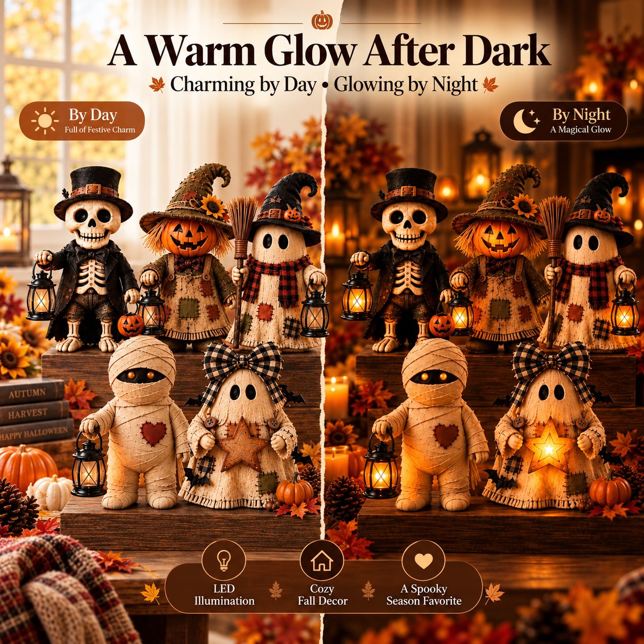 🎃 Light-Up Halloween Figurines – Cute & Spooky Autumn Decorations🎃