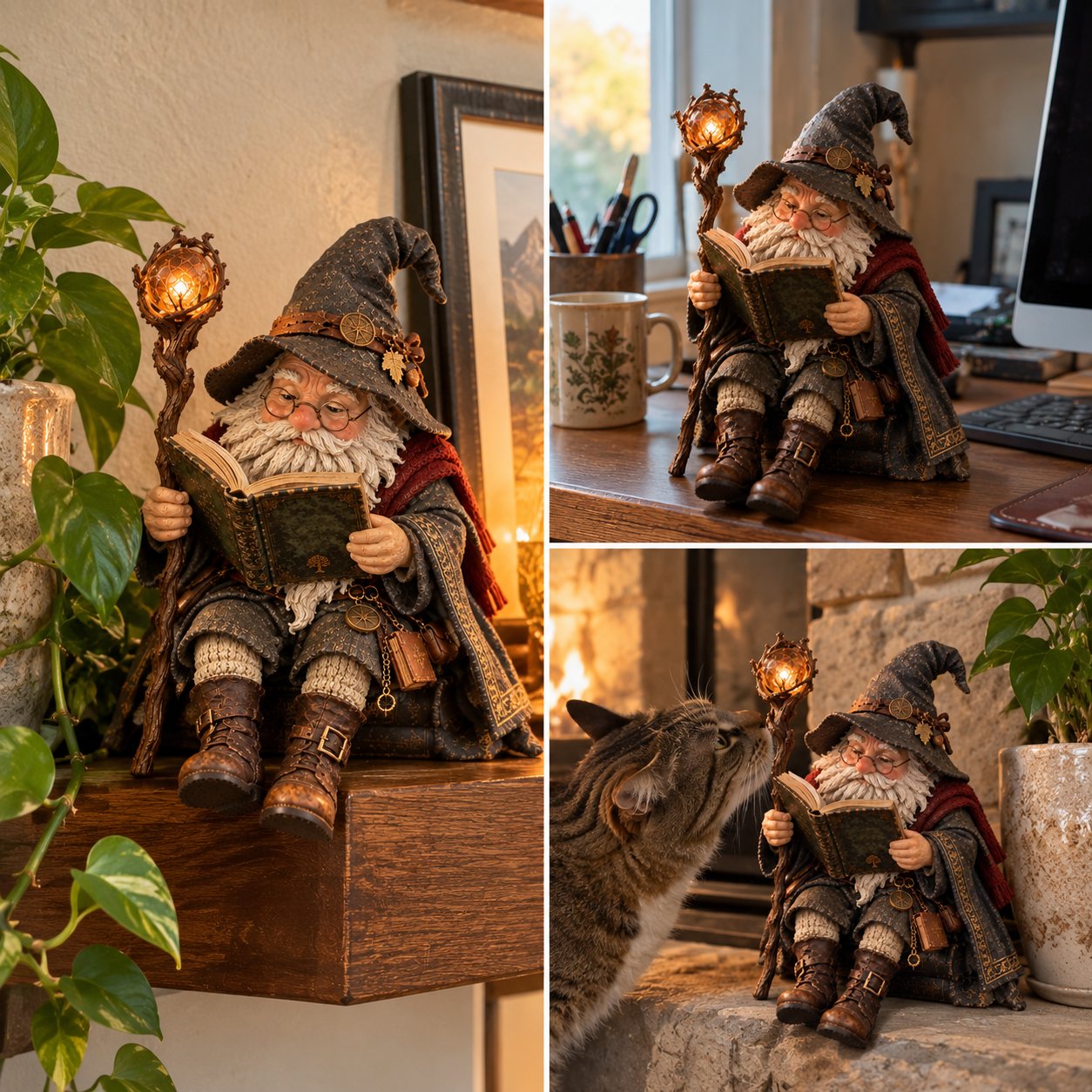 The Wandering Scholar Gnome fantasy décor display