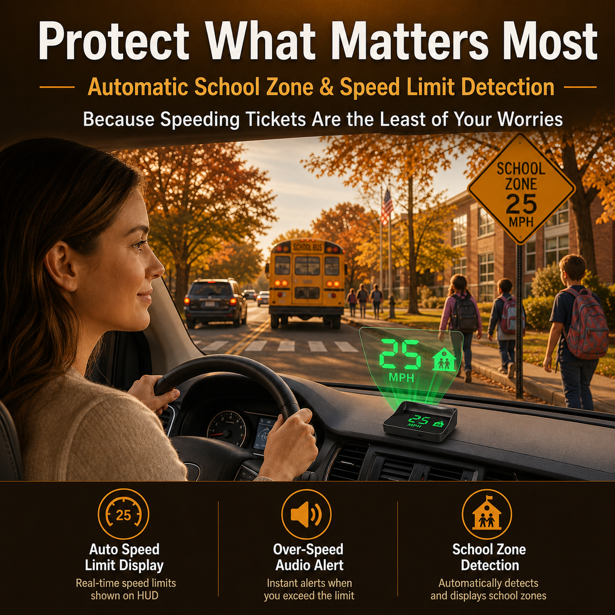 Head-Up Display (HUD) – Car sat-nav with digital speedometer