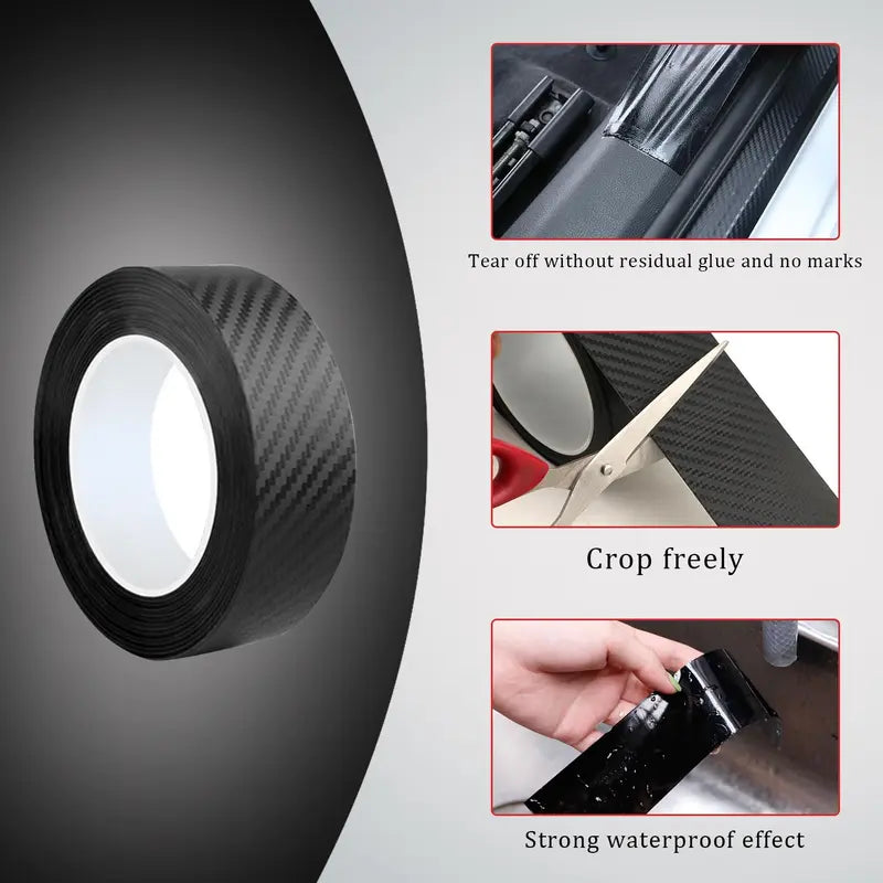Protective film for car doors – scratch- and impact-resistant 3D carbon fibre vinyl film, self-adhesive backing