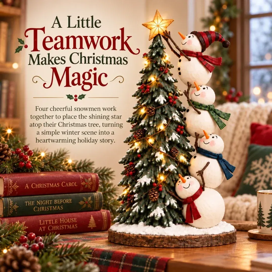🔥 ⛄ Light-Up Snowmen Christmas Tree Figurine with Remote Control