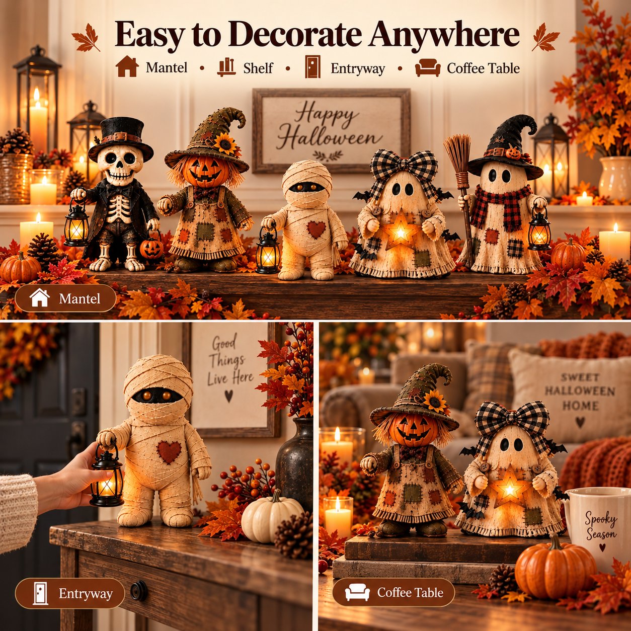 Halloween figurine displayed in a home
