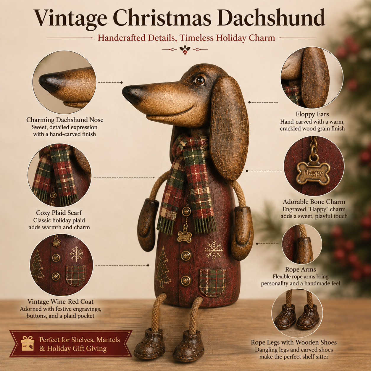 Kerst teckel cadeau voor hondenliefhebbers