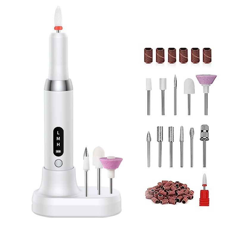 Cordless electric nail file with charging station